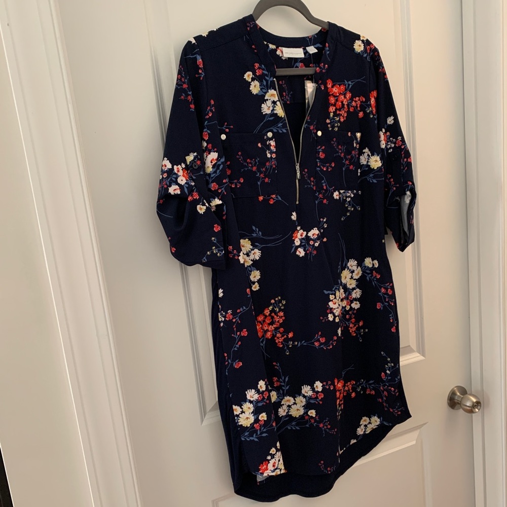 Floral shirt dress